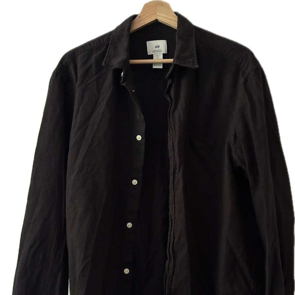 H&M Black Casual Button Down Shirt
